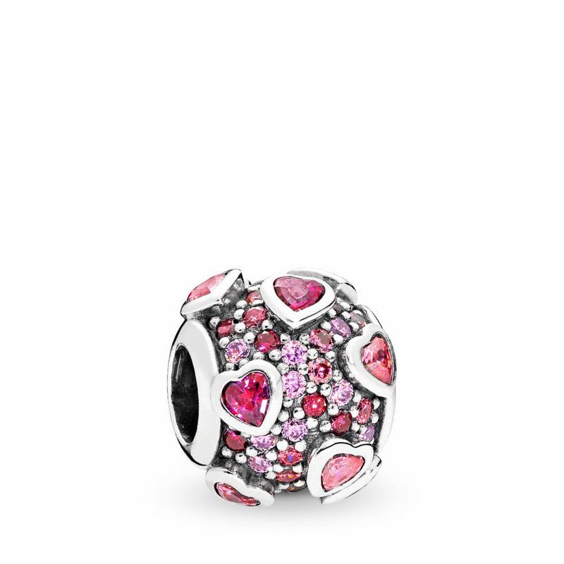 Pandora Explosion Of Love Charm - Sterling Silver/Pink/Cubic Zirconia - Canada | EK7532KC